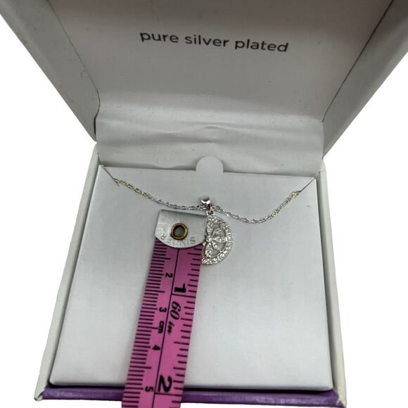 Snowflake Necklace Marked Silver Plated In Box Untested Women's Sparkling Winter - Picture 5 of 14